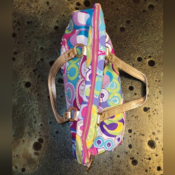 Coach Poppy Pop C Glam 15293 Pocket Tote Shoulder Bag RARE Limited Edition - Picture 13 of 16